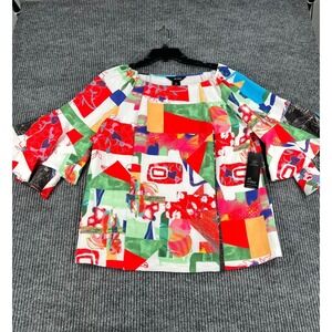 Ali Miles Shirt Top Blouse Womens Small Red 1/2 Sleeve Casual Comfort New